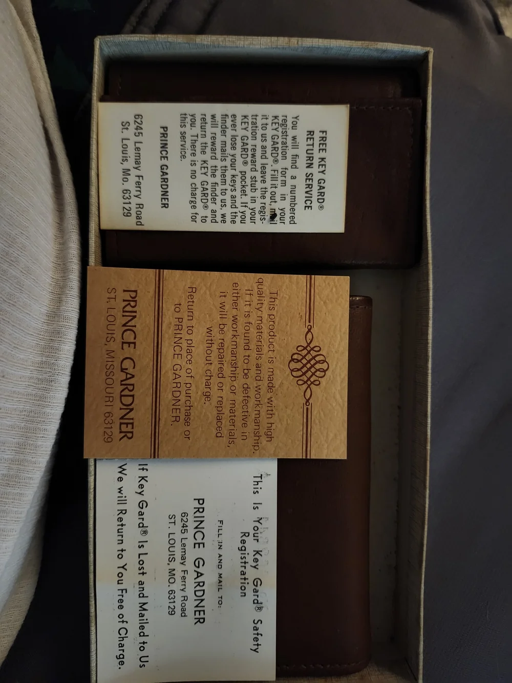 Prince Gardner Vintage Wallet and Key Guard-Never Used-New VINTAGE